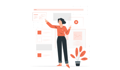 Illustration montrant une personne utilisant une interface intuitive et adaptée aux services de santé mentale.